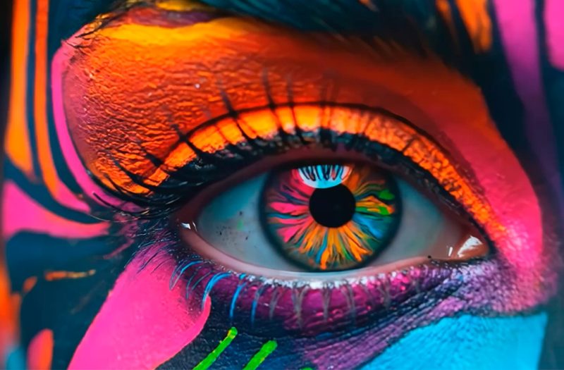 Øje i stærke farver